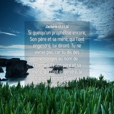 Picture 04 - Zacharie 13:3 LSG - Si quelqu'un prophétise encore, Son père et sa - Bible Verse Picture