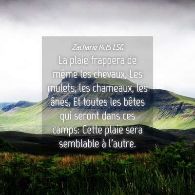 Picture 04 - Zacharie 14:15 LSG - La plaie frappera de même les chevaux, Les - Bible Verse Picture