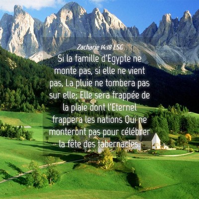 Picture 04 - Zacharie 14:18 LSG - Si la famille d'Egypte ne monte pas, si elle ne - Bible Verse Picture