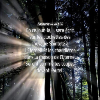 Picture 04 - Zacharie 14:20 LSG - En ce jour-là, il sera écrit sur les clochettes - Bible Verse Picture