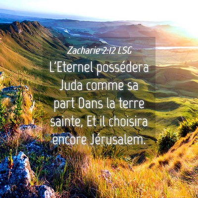 Picture 04 - Zacharie 2:12 LSG - L'Eternel possédera Juda comme sa part Dans la - Bible Verse Picture