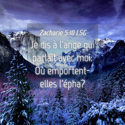 Picture 04 - Zacharie 5:10 LSG - Je dis à l'ange qui parlait avec moi: Où - Bible Verse Picture
