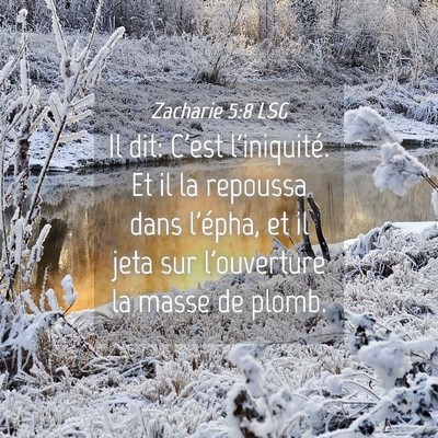 Picture 04 - Zacharie 5:8 LSG - Il dit: C'est l'iniquité. Et il la repoussa dans - Bible Verse Picture