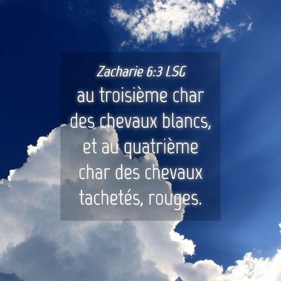 Picture 04 - Zacharie 6:3 LSG - au troisième char des chevaux blancs, et au - Bible Verse Picture