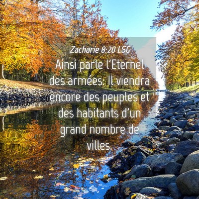 Picture 04 - Zacharie 8:20 LSG - Ainsi parle l'Eternel des armées: Il viendra - Bible Verse Picture