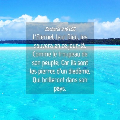 Picture 04 - Zacharie 9:16 LSG - L'Eternel, leur Dieu, les sauvera en ce jour-là, - Bible Verse Picture