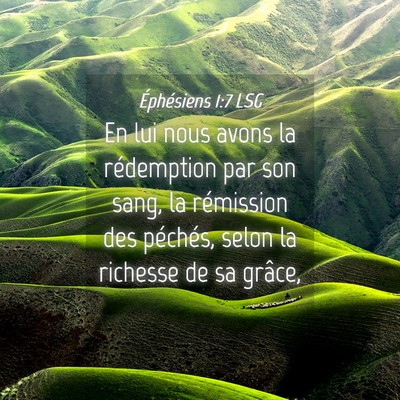 Picture 04 - Éphésiens 1:7 LSG - En lui nous avons la rédemption par son sang, la - Bible Verse Picture