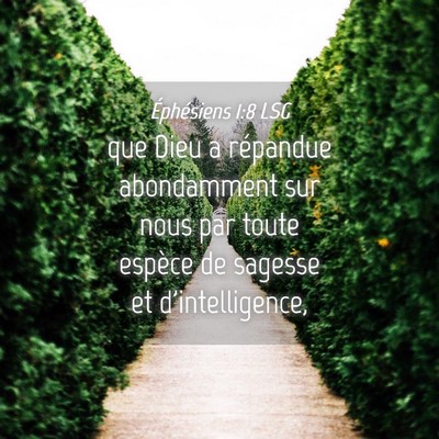 Picture 04 - Éphésiens 1:8 LSG - que Dieu a répandue abondamment sur nous par - Bible Verse Picture
