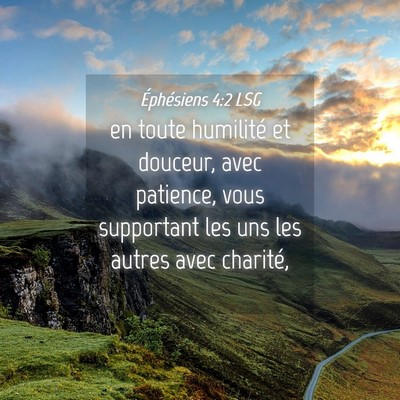 Picture 04 - Éphésiens 4:2 LSG - en toute humilité et douceur, avec patience, - Bible Verse Picture