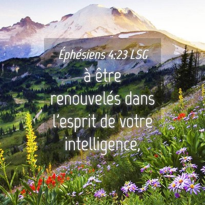 Picture 04 - Éphésiens 4:23 LSG - à être renouvelés dans l'esprit de votre - Bible Verse Picture