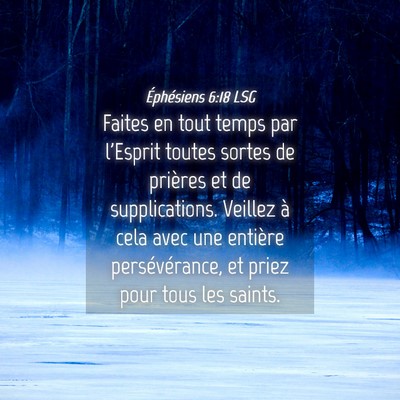 Picture 04 - Éphésiens 6:18 LSG - Faites en tout temps par l'Esprit toutes sortes - Bible Verse Picture