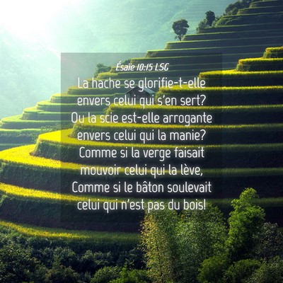Picture 04 - Ésaïe 10:15 LSG - La hache se glorifie-t-elle envers celui qui s'en - Bible Verse Picture