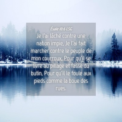 Picture 04 - Ésaïe 10:6 LSG - Je l'ai lâché contre une nation impie, Je l'ai - Bible Verse Picture