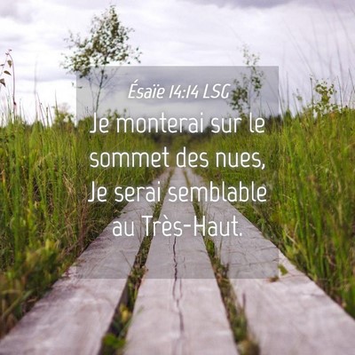 Picture 04 - Ésaïe 14:14 LSG - Je monterai sur le sommet des nues, Je serai - Bible Verse Picture