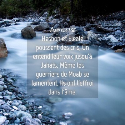 Picture 04 - Ésaïe 15:4 LSG - Hesbon et Elealé poussent des cris, On entend - Bible Verse Picture