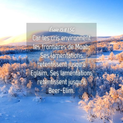 Picture 04 - Ésaïe 15:8 LSG - Car les cris environnent les frontières de Moab; - Bible Verse Picture