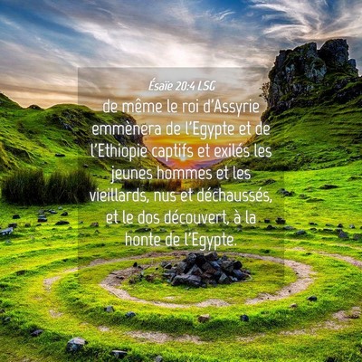Picture 04 - Ésaïe 20:4 LSG - de même le roi d'Assyrie emmènera de l'Egypte - Bible Verse Picture