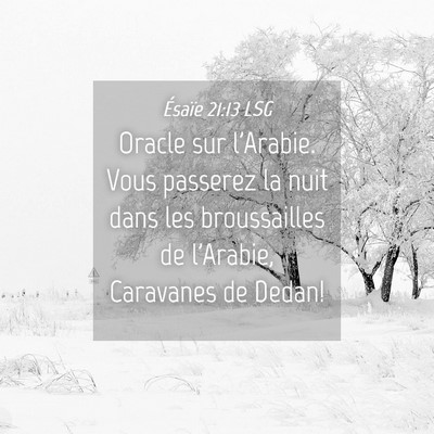 Picture 04 - Ésaïe 21:13 LSG - Oracle sur l'Arabie. Vous passerez la nuit dans - Bible Verse Picture
