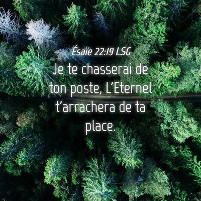Picture 04 - Ésaïe 22:19 LSG - Je te chasserai de ton poste, L'Eternel - Bible Verse Picture