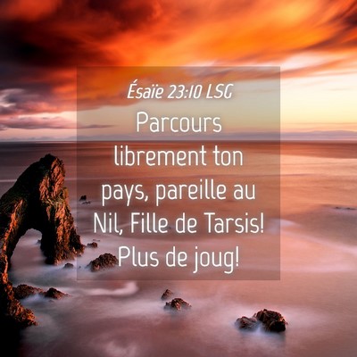 Picture 04 - Ésaïe 23:10 LSG - Parcours librement ton pays, pareille au Nil, - Bible Verse Picture