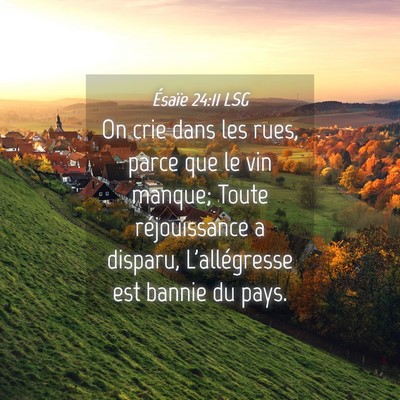 Picture 04 - Ésaïe 24:11 LSG - On crie dans les rues, parce que le vin manque; - Bible Verse Picture