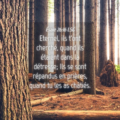Picture 04 - Ésaïe 26:16 LSG - Eternel, ils t'ont cherché, quand ils étaient - Bible Verse Picture