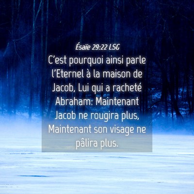 Picture 04 - Ésaïe 29:22 LSG - C'est pourquoi ainsi parle l'Eternel à la maison - Bible Verse Picture