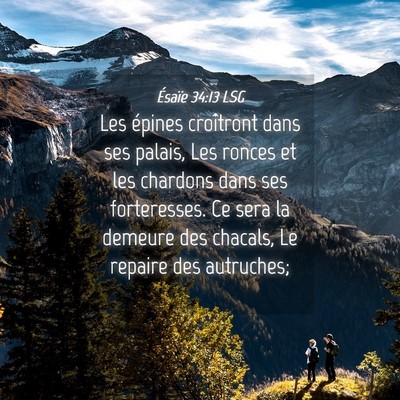 Picture 04 - Ésaïe 34:13 LSG - Les épines croîtront dans ses palais, Les - Bible Verse Picture