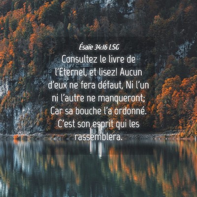 Picture 04 - Ésaïe 34:16 LSG - Consultez le livre de l'Eternel, et lisez! Aucun - Bible Verse Picture