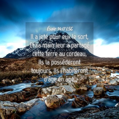 Picture 04 - Ésaïe 34:17 LSG - Il a jeté pour eux le sort, Et sa main leur a - Bible Verse Picture