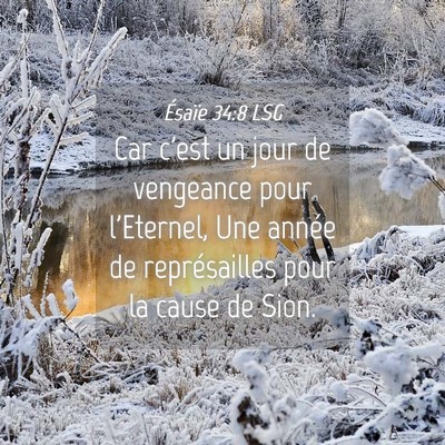 Picture 04 - Ésaïe 34:8 LSG - Car c'est un jour de vengeance pour l'Eternel, - Bible Verse Picture