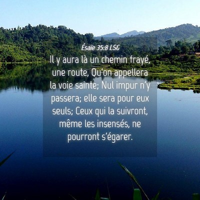 Picture 04 - Ésaïe 35:8 LSG - Il y aura là un chemin frayé, une route, Qu'on - Bible Verse Picture