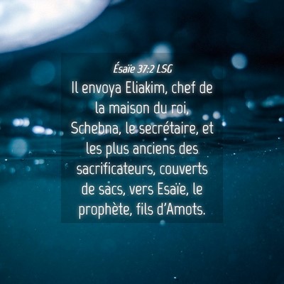 Picture 04 - Ésaïe 37:2 LSG - Il envoya Eliakim, chef de la maison du roi, - Bible Verse Picture