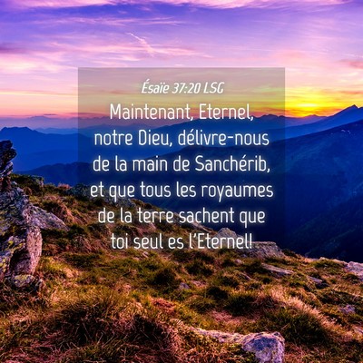Picture 04 - Ésaïe 37:20 LSG - Maintenant, Eternel, notre Dieu, délivre-nous de - Bible Verse Picture
