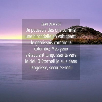 Picture 04 - Ésaïe 38:14 LSG - Je poussais des cris comme une hirondelle en - Bible Verse Picture