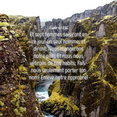 Picture 04 - Ésaïe 4:1 LSG - Et sept femmes saisiront en ce jour un seul - Bible Verse Picture