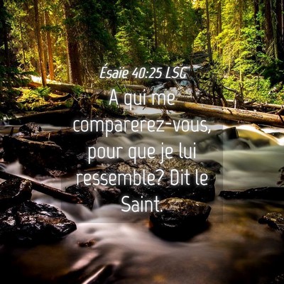 Picture 04 - Ésaïe 40:25 LSG - A qui me comparerez-vous, pour que je lui - Bible Verse Picture