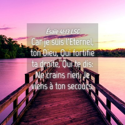 Picture 04 - Ésaïe 41:13 LSG - Car je suis l'Eternel, ton Dieu, Qui fortifie ta - Bible Verse Picture