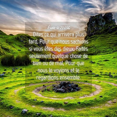 Picture 04 - Ésaïe 41:23 LSG - Dites ce qui arrivera plus tard, Pour que nous - Bible Verse Picture