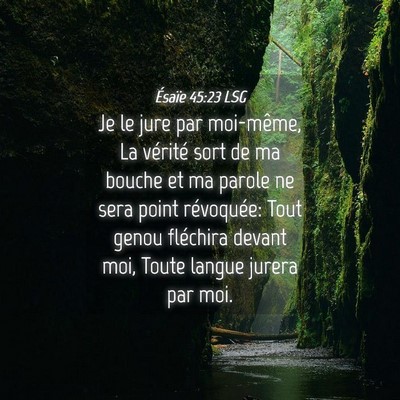 Picture 04 - Ésaïe 45:23 LSG - Je le jure par moi-même, La vérité sort de ma - Bible Verse Picture