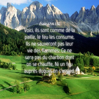 Picture 04 - Ésaïe 47:14 LSG - Voici, ils sont comme de la paille, le feu les - Bible Verse Picture