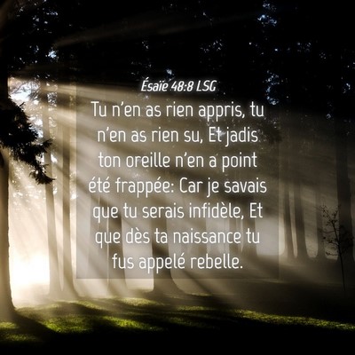 Picture 04 - Ésaïe 48:8 LSG - Tu n'en as rien appris, tu n'en as rien su, Et - Bible Verse Picture