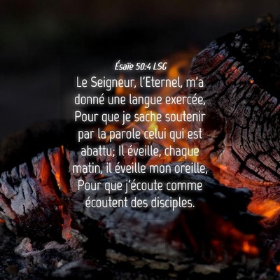Picture 04 - Ésaïe 50:4 LSG - Le Seigneur, l'Eternel, m'a donné une langue - Bible Verse Picture
