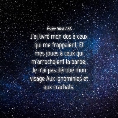 Picture 04 - Ésaïe 50:6 LSG - J'ai livré mon dos à ceux qui me frappaient, Et - Bible Verse Picture
