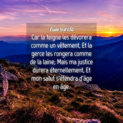 Picture 04 - Ésaïe 51:8 LSG - Car la teigne les dévorera comme un vêtement, - Bible Verse Picture