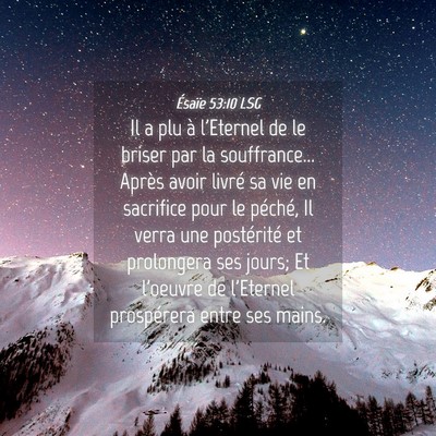 Picture 04 - Ésaïe 53:10 LSG - Il a plu à l'Eternel de le briser par la - Bible Verse Picture
