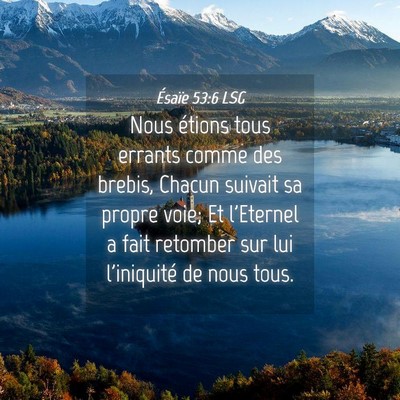Picture 04 - Ésaïe 53:6 LSG - Nous étions tous errants comme des brebis, - Bible Verse Picture
