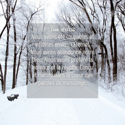 Picture 04 - Ésaïe 59:13 LSG - Nous avons été coupables et infidèles envers - Bible Verse Picture