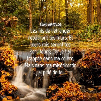 Picture 04 - Ésaïe 60:10 LSG - Les fils de l'étranger rebâtiront tes murs, Et - Bible Verse Picture
