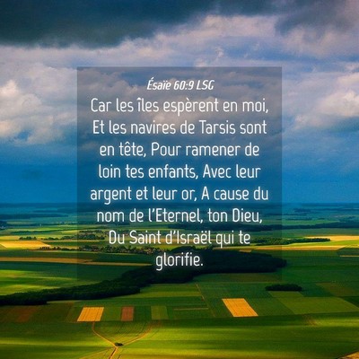 Picture 04 - Ésaïe 60:9 LSG - Car les îles espèrent en moi, Et les navires de - Bible Verse Picture